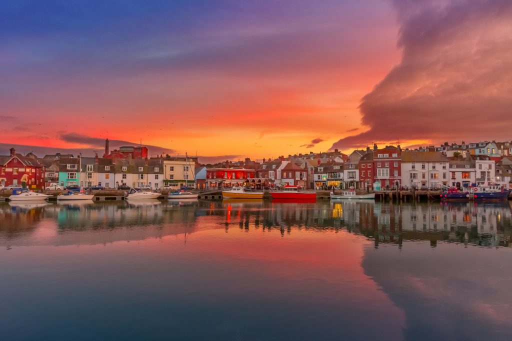 Weymouth Dorset Fishing Harbour at Sunset