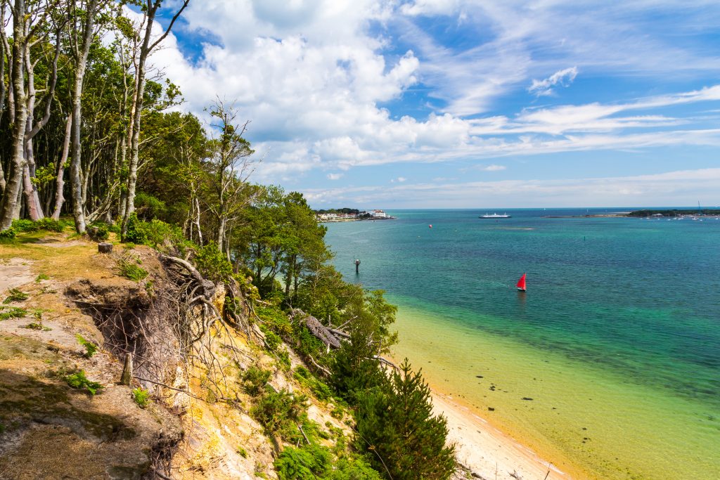 Coast walk on Brownsea Island Dorset