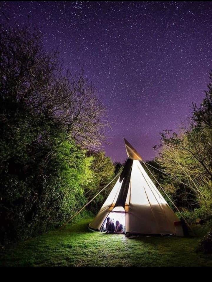 Tipi near sea at Purbeck