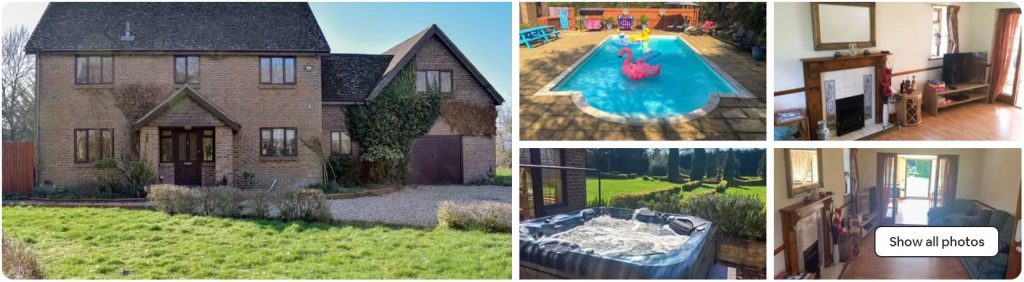 holiday home with pool and hot tub near Bournemouth