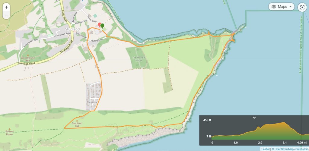 Old Harry Rocks Walk Map