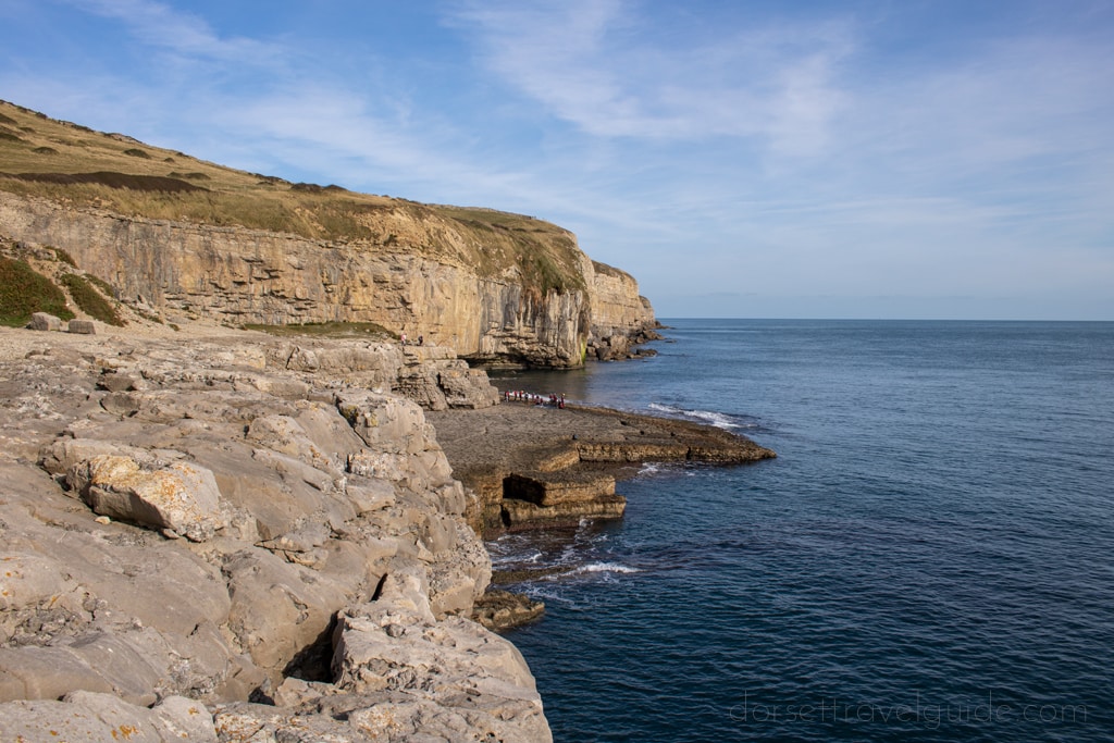 cliffs and quarry on Purbeck coast in Dorset