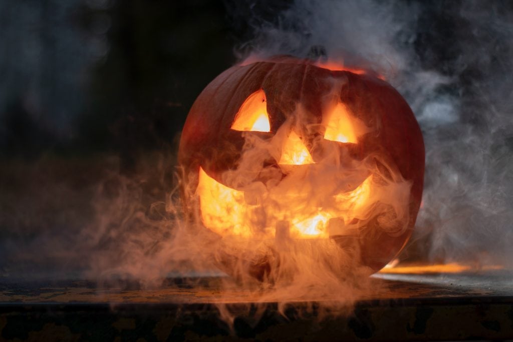 Jack O Lantern Pumpkin with smoke