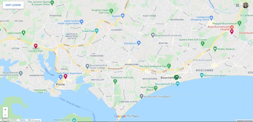 Bournemouth Christmas Markets Map