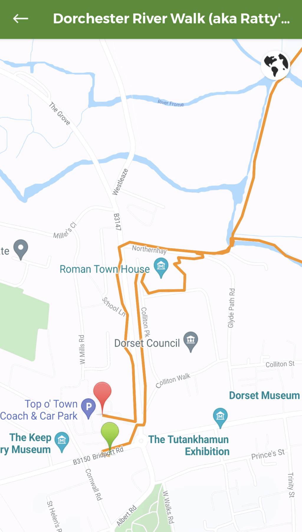 Dorchester River Walk: Roman Villa, Town Centre & Frome Valley