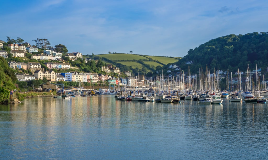 Yachts at Marina on the River Dart at Kingswear, Devon. best day trips from dorset.