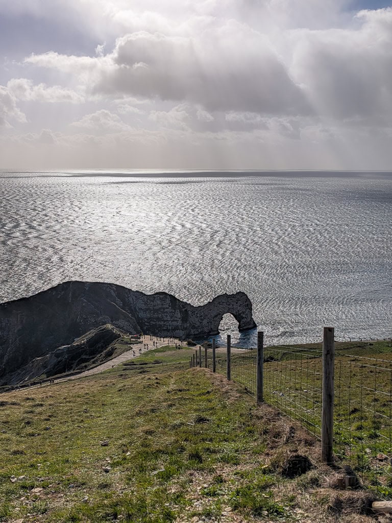 A large rock arch over the sea at Durdle Door